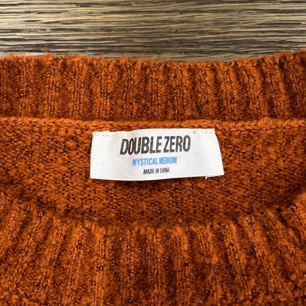 Double Zero Orange Oversized Cropped Sweater Size… - image 6